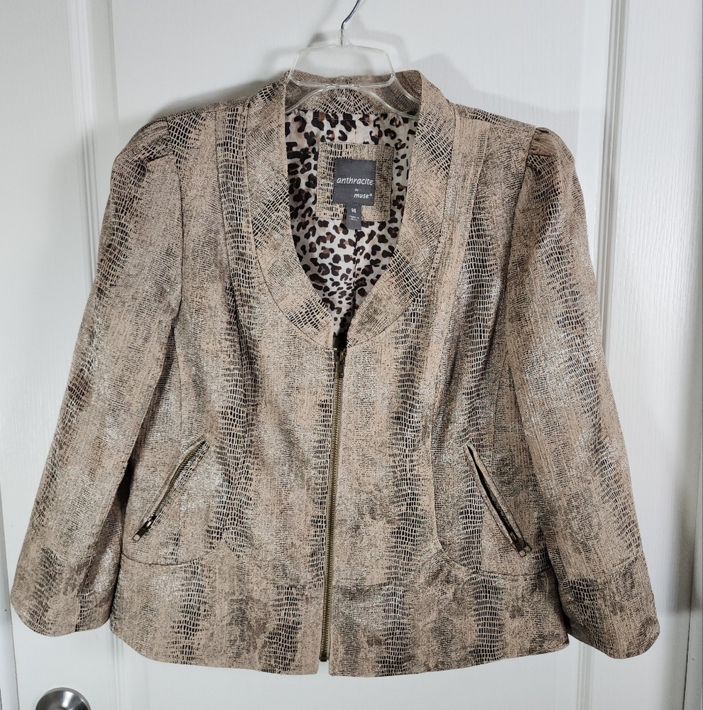 Womens Anthracite By Muse Jacket Size 14
